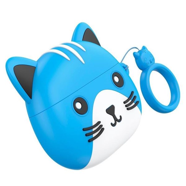 dytiachi bezdrotovi navushnyky bluetooth hoco cat ew46 v kejsi blue hoco 2 Дитячі бездротові навушники Bluetooth HOCO Cat EW46 в кейсі Blue