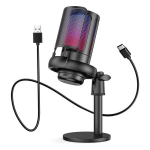 Мікрофон настільний Gaming Microfone 8765 з фільтром та підсвіткою RGB Black CNV