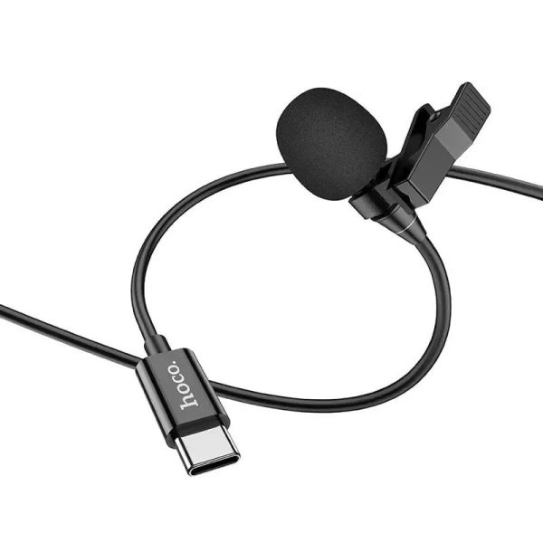 petlychnyj mikrofon providnyj hoco type c lavalier microphone l14 chornyj hoco 4 Петличний мікрофон провідний HOCO Type-C Lavalier microphone L14 чорний