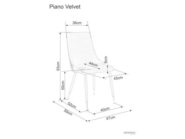 stilets piano b matt velvet chornyj karkassynij 79 pianobmvcgr signal 4 Стілець PIANO B MATT VELVET чорний каркас/синій 79 PIANOBMVCGR Signal