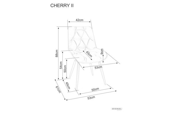 stilets cherry ii velvet chornyj karkassiryj bl.14 cherryiivcsz 3 Стілець CHERRY II VELVET чорний каркас/сірий BL.14 CHERRYIIVCSZ