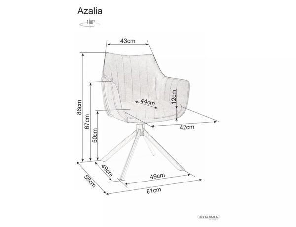 stilets azalia velvet chornyj karkastemnyj bezh bl.40 azaliavccb signal 3 Стілець AZALIA VELVET чорний каркас/темний беж BL.40 AZALIAVCCB Signal