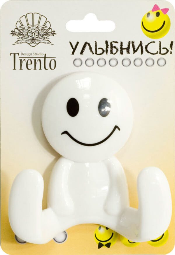 Гачок подвійний пластик білий Trento W5560-W