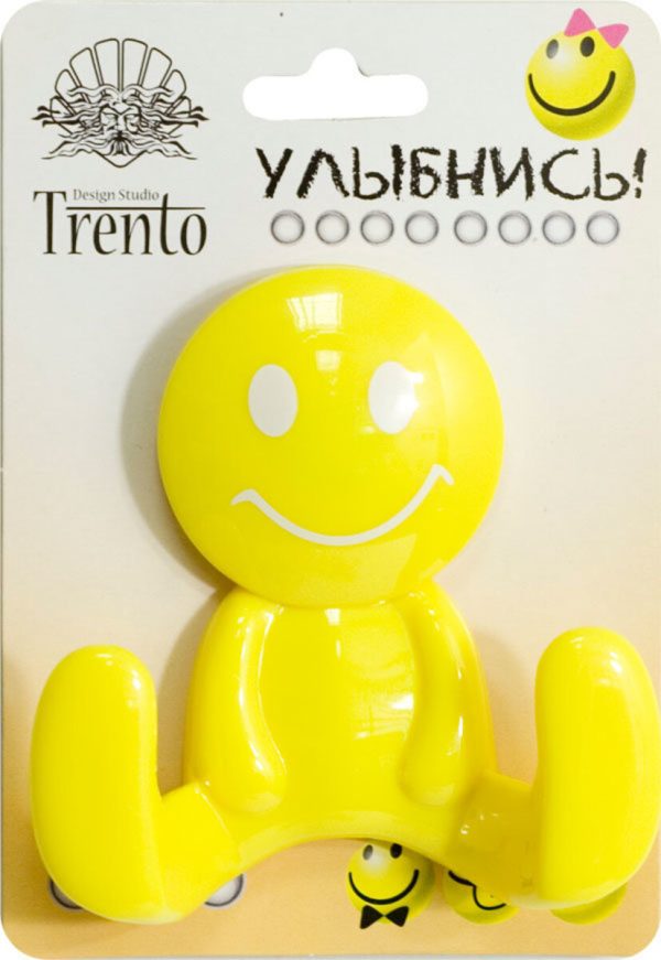 Гачок подвійний пластик жовтий Trento W5560-Y
