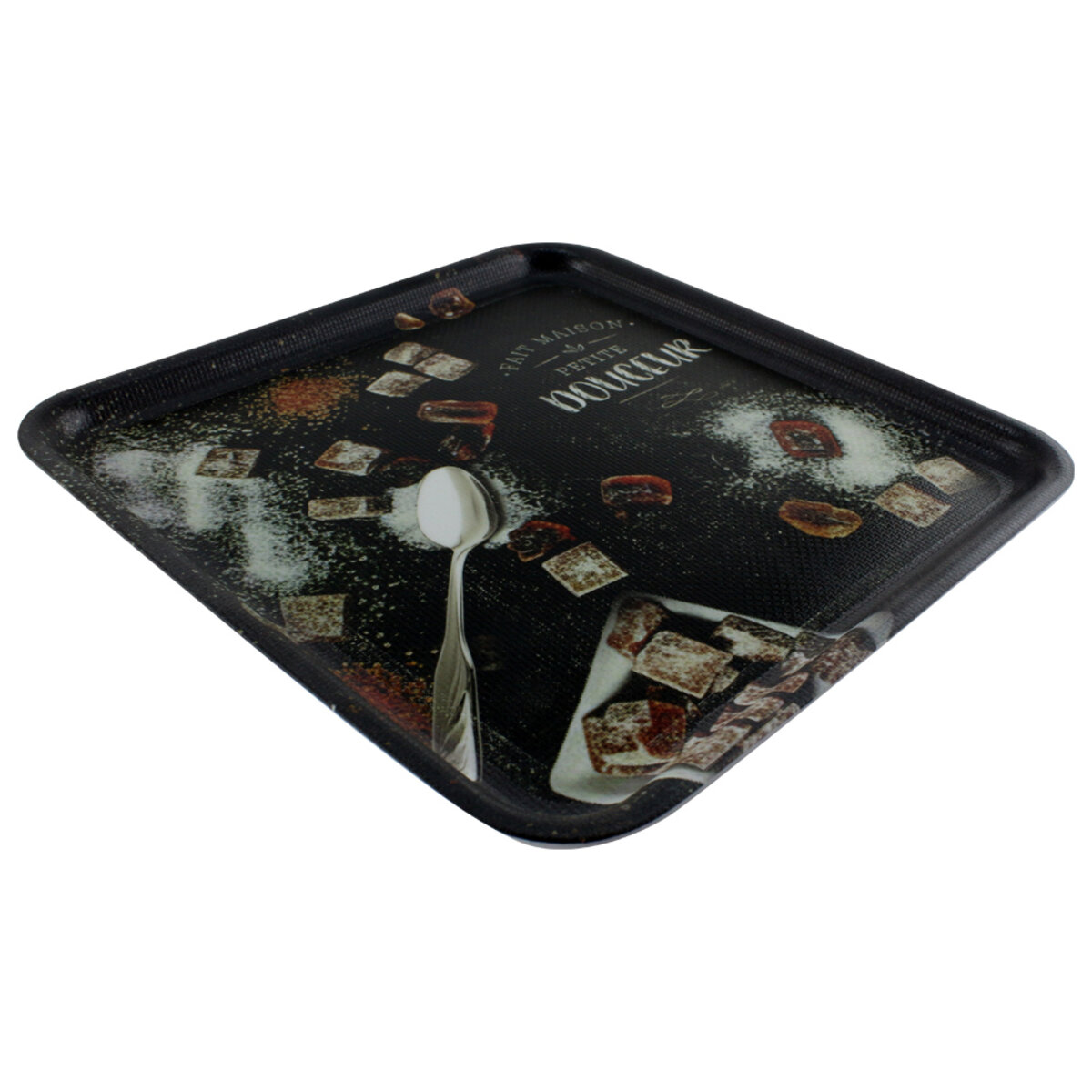 Таця квадратна Sweets, 24x24x1,2, чорна, Arino, пластик 4 Таця квадратна Sweets, 24x24x1,2, чорна, Arino, пластик - Зображення 4