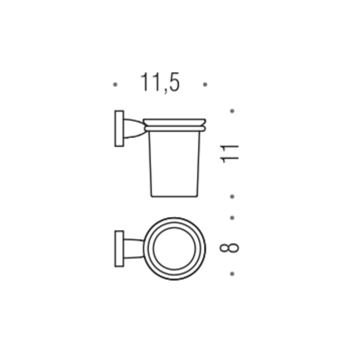 Colombo B2702 Basic Склянка підвісна скло/хром 2 Colombo B2702 Basic Склянка підвісна скло/хром - Зображення 2