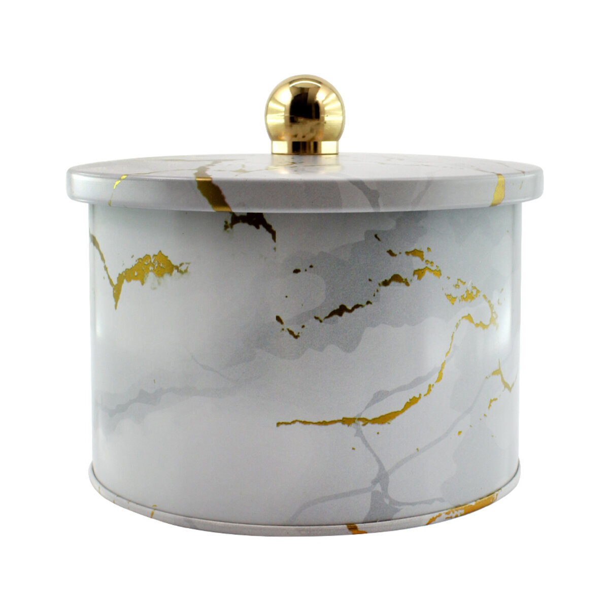 Ємність для зберігання Marble White, білий мармур, 14*10 см, кругла 2 Ємність для зберігання Marble White, білий мармур, 14*10 см, кругла - Зображення 2