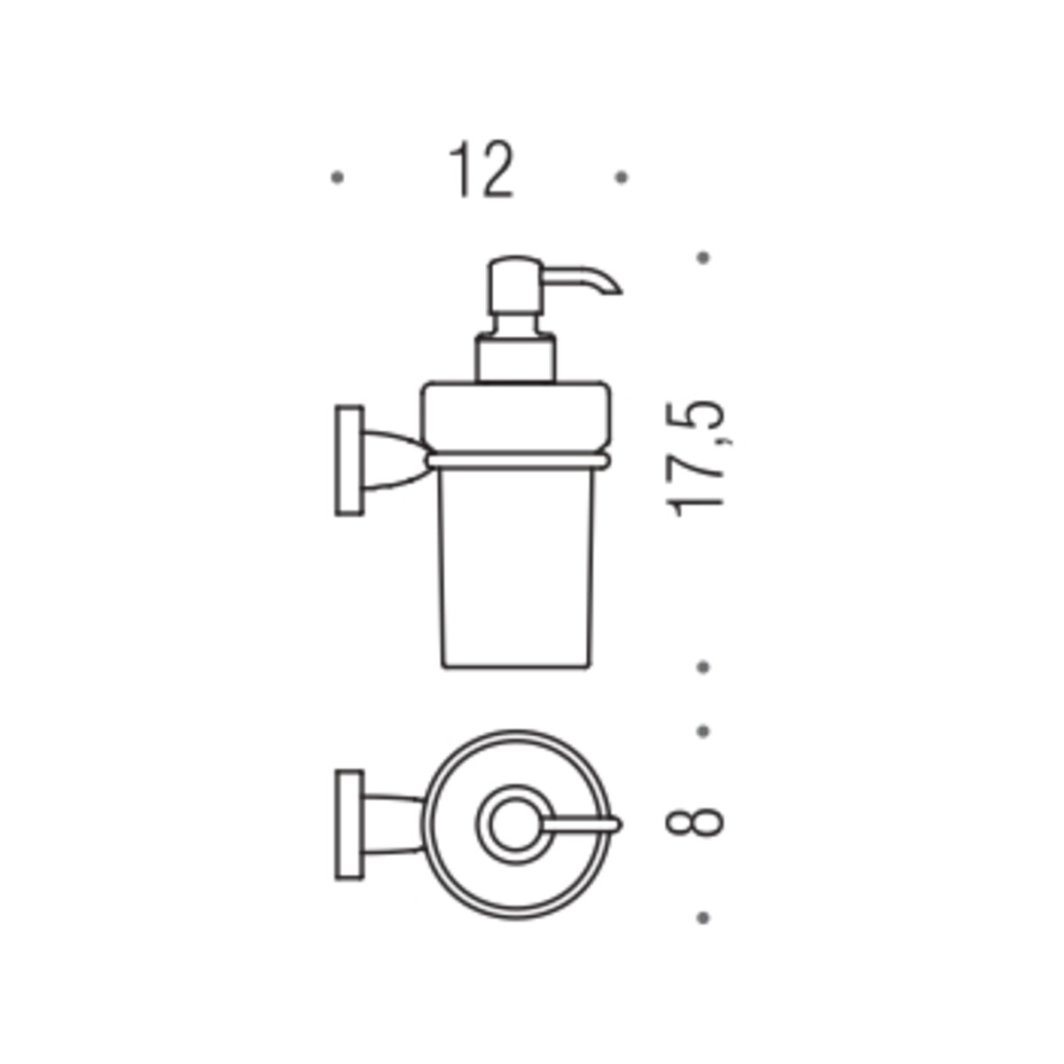 Colombo B9332 Basic Дозатор рідкого мила підвісний скло/хром 2 Colombo B9332 Basic Дозатор рідкого мила підвісний скло/хром - Зображення 2