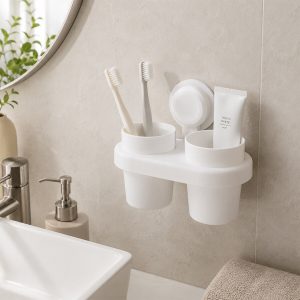 Стакан подвійний Home White, скотч, білий, пластик