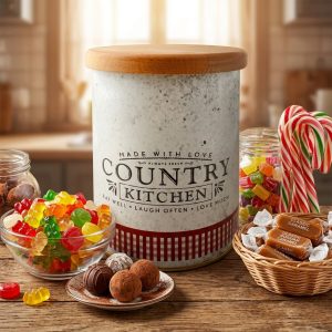 Ємність для зберігання Country, білий, 14*18 см, кругла