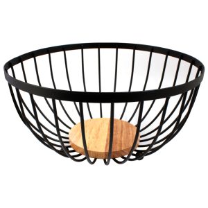 Кошик для фруктів Arino Bamboo, чорний, 25*25*13 см