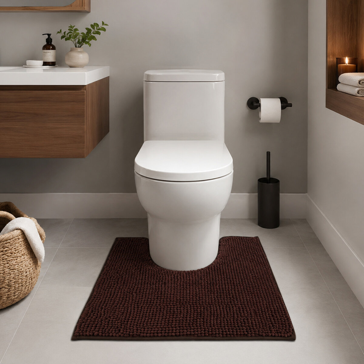 Trento Килимок Арт 366 шоколад 45*50 U shape 4 Trento Килимок Арт 366 шоколад 45*50 U shape - Зображення 4