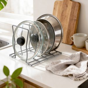 Підставка для кришок, хром, 25*23,5*20 см, Arino
