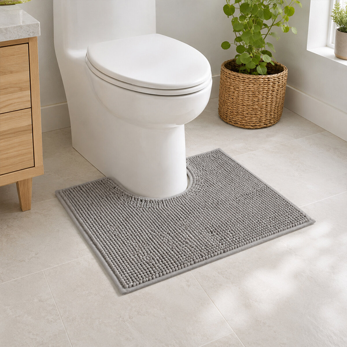 Trento Килимок Арт 5425 графіт 45*50 U shape 7 Trento Килимок Арт 5425 графіт 45*50 U shape - Зображення 7
