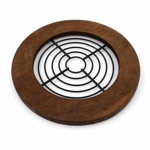 Підставка під гаряче Arino Bamboo, чорний, кругла,18*18*1,2 см, сталь/бамбук