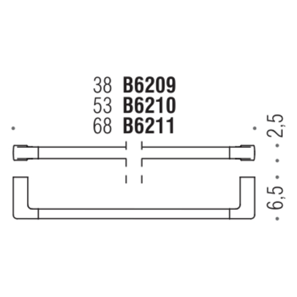 Colombo B6210 LuluТримач рушників 53 см хром 1 Colombo B6210 LuluТримач рушників 53 см хром