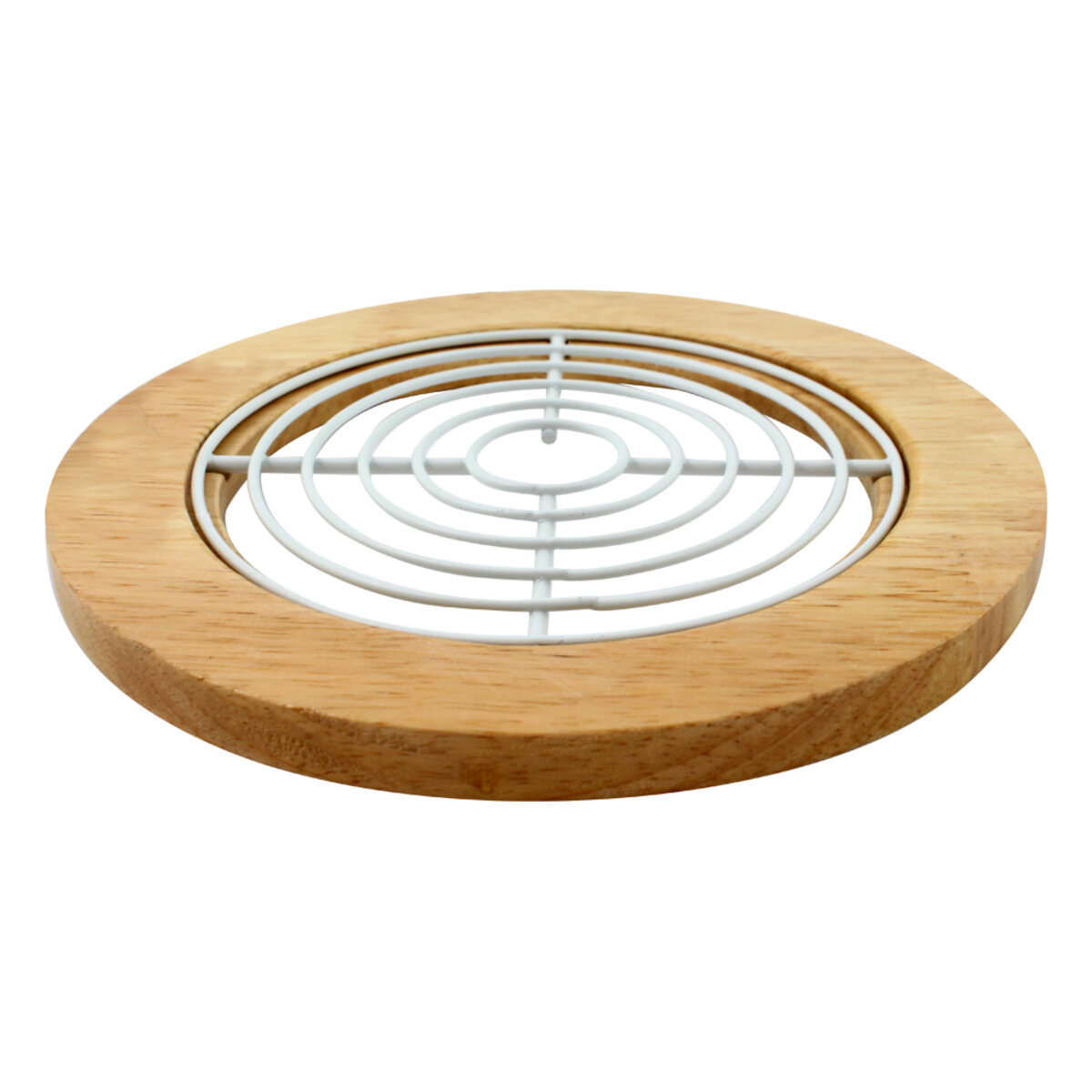 Підставка під гаряче Arino Bamboo, білий, кругла, 18*18*1,2 см, сталь/бамбук 2 Підставка під гаряче Arino Bamboo, білий, кругла, 18*18*1,2 см, сталь/бамбук - Зображення 2