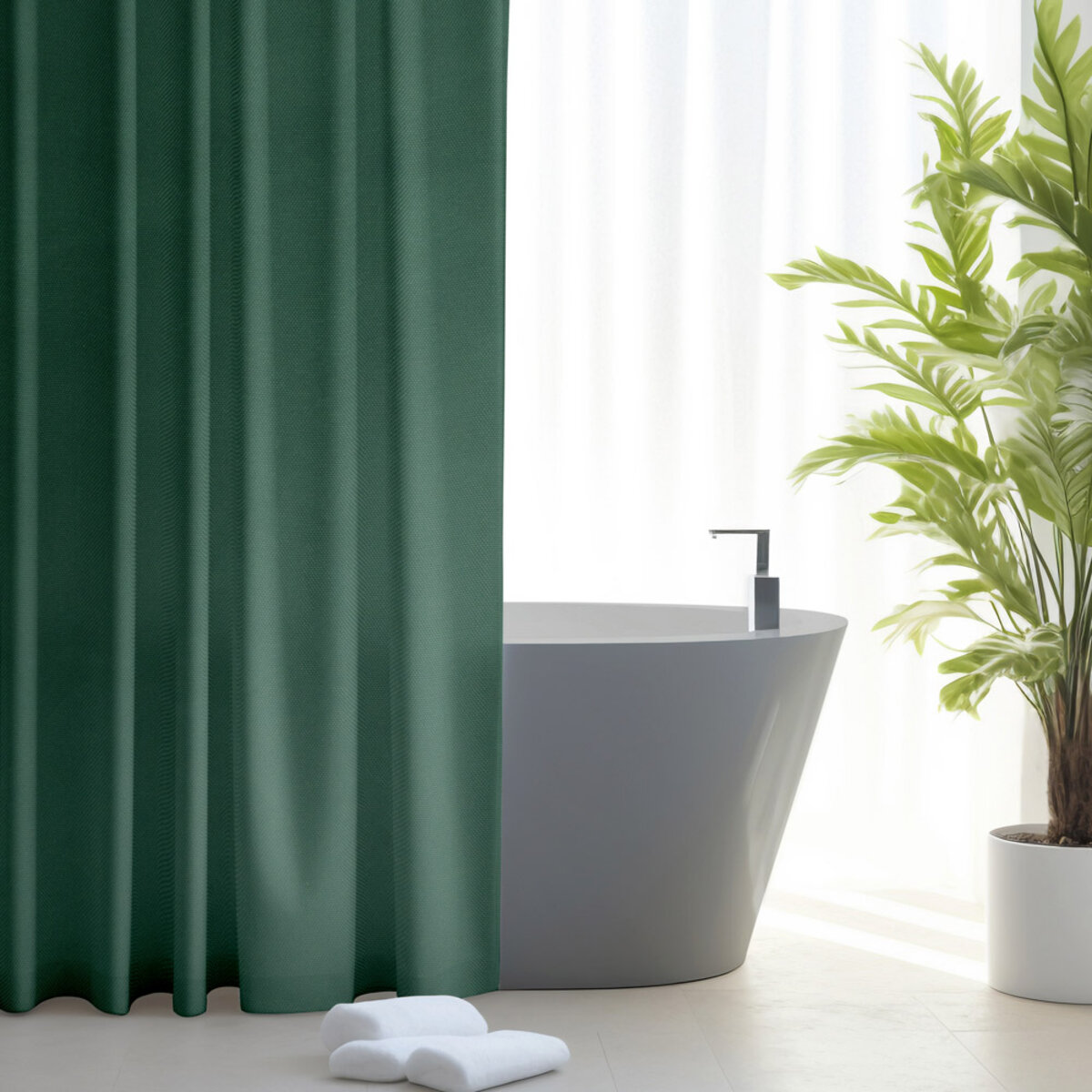 Шторка для ванної Trento Green, 200х200, зелений 1 Шторка для ванної Trento Green, 200х200, зелений